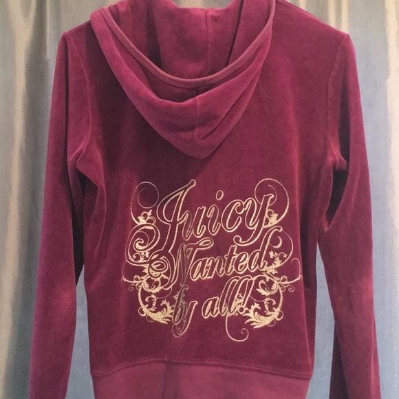Juicy Couture Tops - Juicy Couture Velour Sweatshirt with hoodie